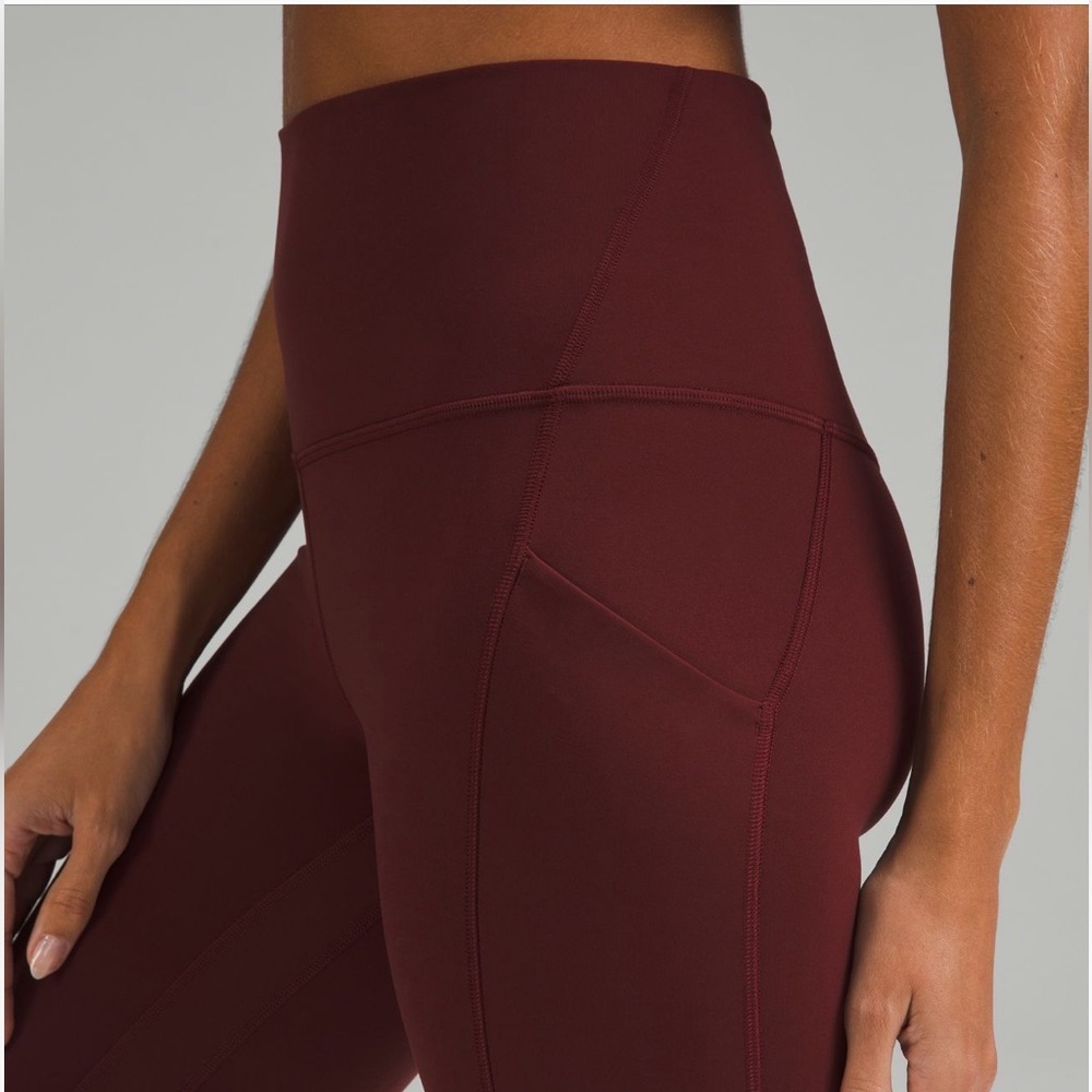 lululemon fast and free red merlot High-Rise Pant with
Pockets 25" NWOT - Picture 3 of 11